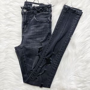 Bridge by Gly Distressed High Rise Skinny Jeans Black Size 22
